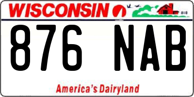 WI license plate 876NAB