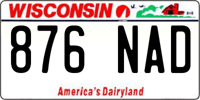 WI license plate 876NAD