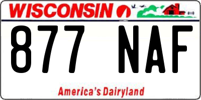WI license plate 877NAF