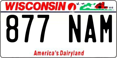WI license plate 877NAM