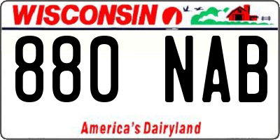 WI license plate 880NAB