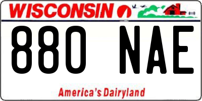 WI license plate 880NAE