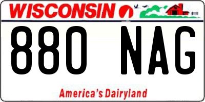 WI license plate 880NAG