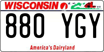 WI license plate 880YGY