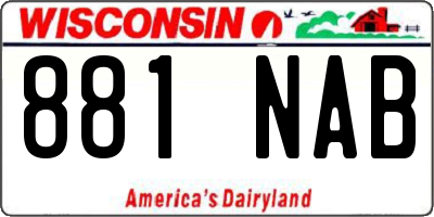 WI license plate 881NAB