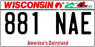 WI license plate 881NAE