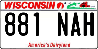 WI license plate 881NAH