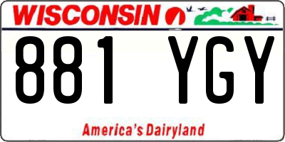 WI license plate 881YGY