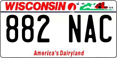 WI license plate 882NAC