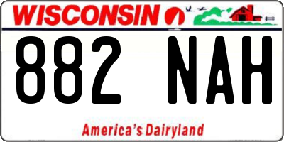 WI license plate 882NAH