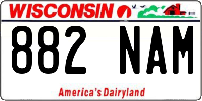 WI license plate 882NAM