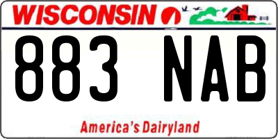 WI license plate 883NAB