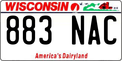WI license plate 883NAC