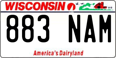 WI license plate 883NAM