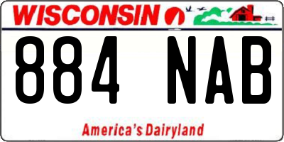 WI license plate 884NAB