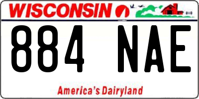 WI license plate 884NAE