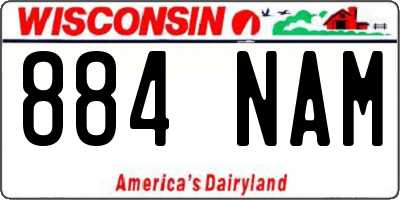 WI license plate 884NAM