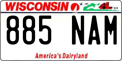 WI license plate 885NAM