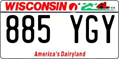 WI license plate 885YGY