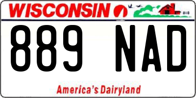 WI license plate 889NAD