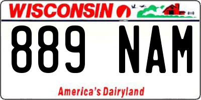 WI license plate 889NAM