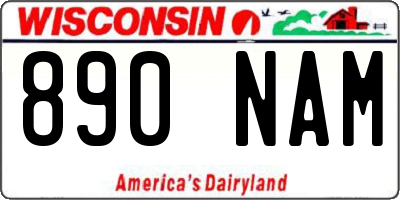 WI license plate 890NAM
