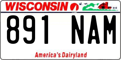 WI license plate 891NAM