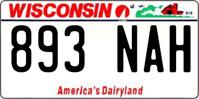 WI license plate 893NAH