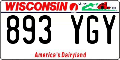 WI license plate 893YGY