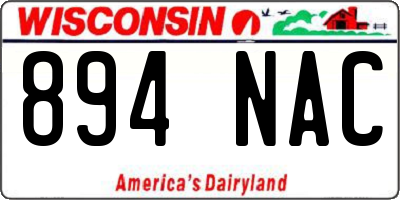 WI license plate 894NAC