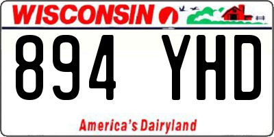 WI license plate 894YHD