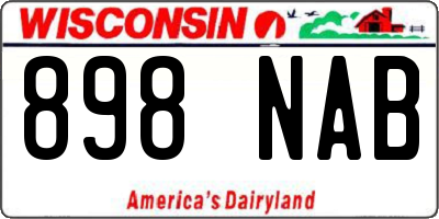 WI license plate 898NAB