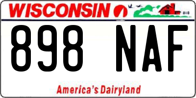 WI license plate 898NAF