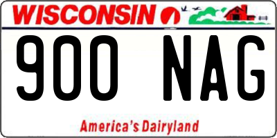 WI license plate 900NAG