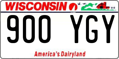 WI license plate 900YGY