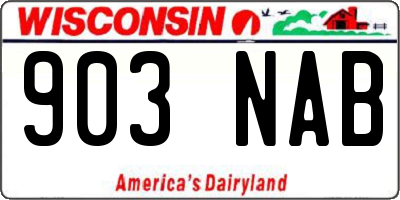 WI license plate 903NAB