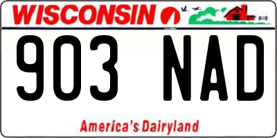 WI license plate 903NAD