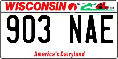 WI license plate 903NAE