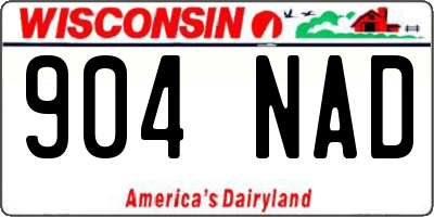 WI license plate 904NAD