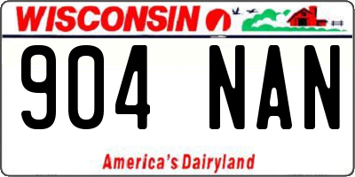 WI license plate 904NAN