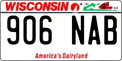 WI license plate 906NAB