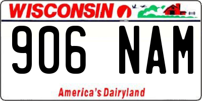 WI license plate 906NAM