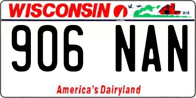 WI license plate 906NAN
