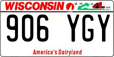 WI license plate 906YGY