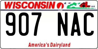 WI license plate 907NAC