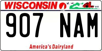WI license plate 907NAM