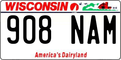 WI license plate 908NAM