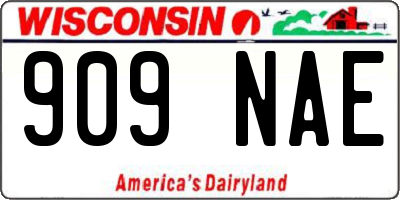 WI license plate 909NAE