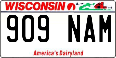 WI license plate 909NAM