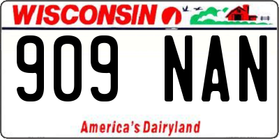 WI license plate 909NAN